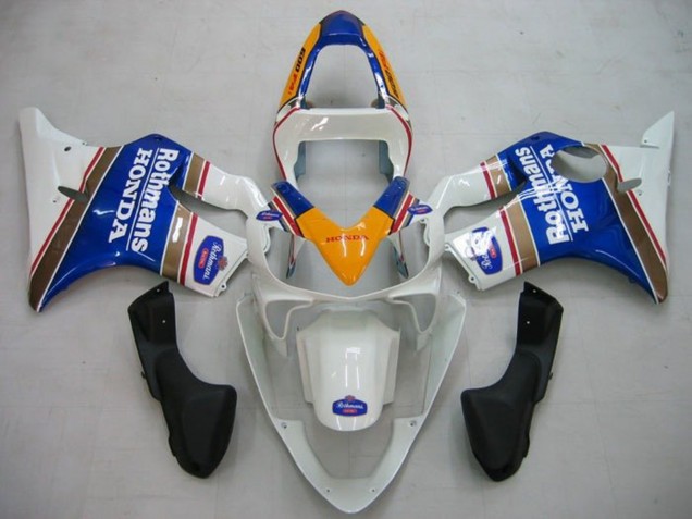 Lojas Carenagens Moto Honda CBR600 F4i 2001-2003 - Amarelo Branco Azul Rothmans