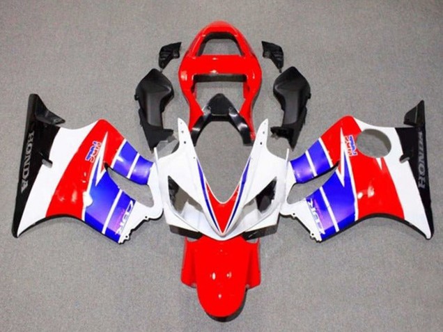 Lojas Carenagens Moto Honda CBR600 F4i 2001-2003 - Branco Vermelho Azul Preto