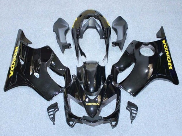 Lojas Carenagens Moto Honda CBR600 F4i 2004-2007 - Preto Brilhante Ouro Decalques