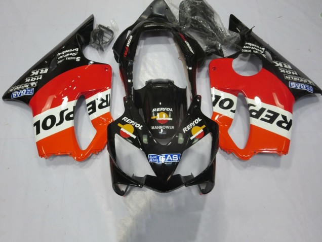 Lojas Carenagens Moto Honda CBR600 F4i 2004-2007 - Laranja Branco Vermelho Preto Brilhante Repsol