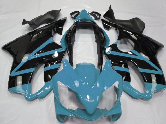 Lojas Carenagens Moto Honda CBR600 F4i 2004-2007 - Azul Claro Preto Brilhante