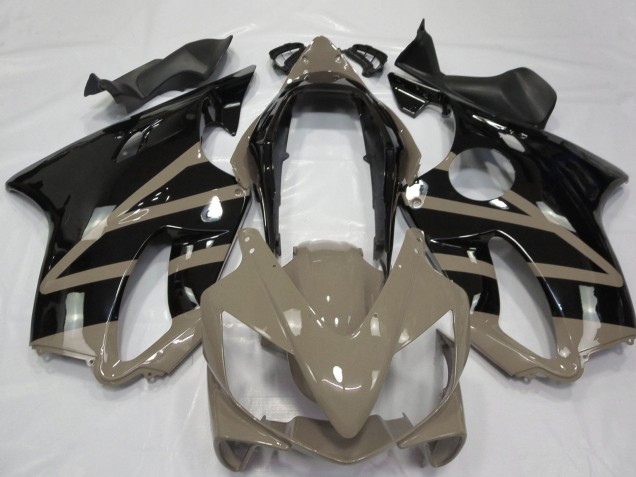 Lojas Carenagens Moto Honda CBR600 F4i 2004-2007 - Taupe Brown Preto Brilhante