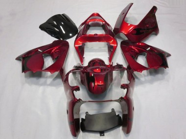 Lojas Carenagens Moto Kawasaki ZX6R 2000-2002 - Doce Vermelho Preto Tribal