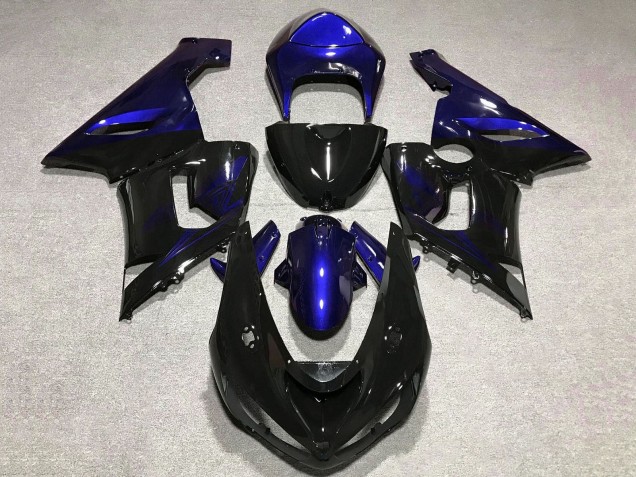 Lojas Carenagem Moto Kawasaki ZX6R 2005-2006 - Azul Preto Brilhante