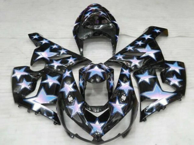 Lojas Carenagens Moto Kawasaki ZX6R 2005-2006 - Preto Azul Branco Estrela