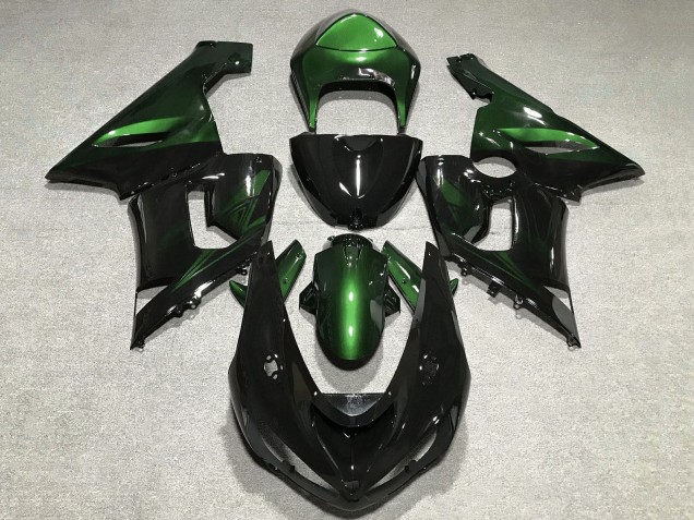 Lojas Carenagens Moto Kawasaki ZX6R 2005-2006 - Verde Preto Brilhante