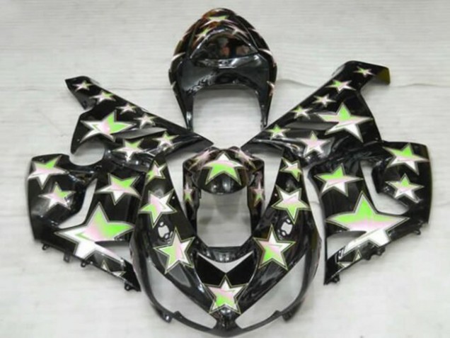 Lojas Carenagens Moto Kawasaki ZX6R 2005-2006 - Preto Verde Estrela