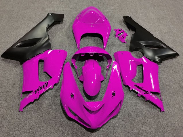 Lojas Carenagens Moto Kawasaki ZX6R 2005-2006 - Rosa Preto Fosco