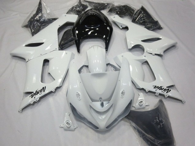 Lojas Carenagens Moto Kawasaki ZX6R 2005-2006 - Branco Preto