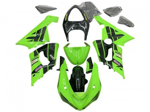 Lojas Carenagens Moto Kawasaki ZX6R 2005-2006 - Verde Claro Preto Castrol