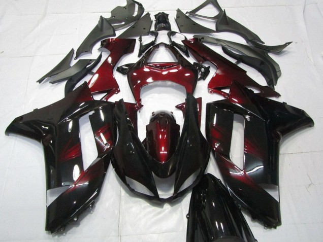 Lojas Carenagens Moto Kawasaki ZX6R 2007-2008 - Preto Vermelho Escuro