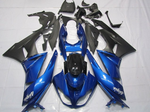 Lojas Carenagens Moto Kawasaki ZX6R 2007-2008 - Azul Preto Fosco Branco