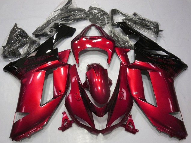 Lojas Carenagens Moto Kawasaki ZX6R 2007-2008 - Doce Vermelho Preto