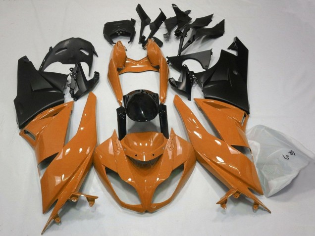 Lojas Carenagens Moto Kawasaki ZX6R 2007-2008 - Laranja Preto Preto Fosco