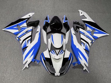 Lojas Carenagens Moto Kawasaki ZX6R 2007-2008 - Branco Azul Preto