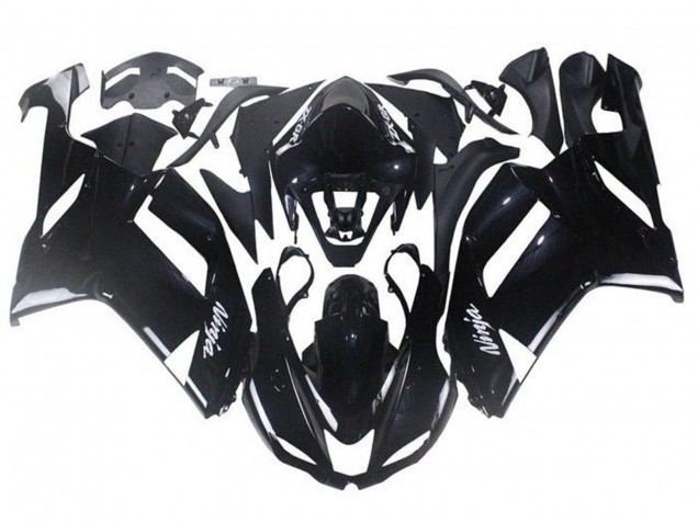 Lojas Kit Carenagens Moto Kawasaki ZX6R 2007-2008 - Preto Brilhante