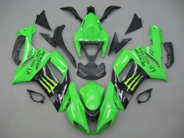Lojas Carenagens Moto Kawasaki ZX6R 2007-2008 - Verde Preto Monstro Energy