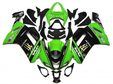 Lojas Carenagens Moto Kawasaki ZX6R 2007-2008 - Verde Preto Monstro Elf