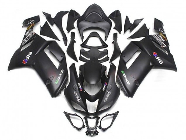 Lojas Carenagens Moto Kawasaki ZX6R 2007-2008 - Preto Fosco Elf