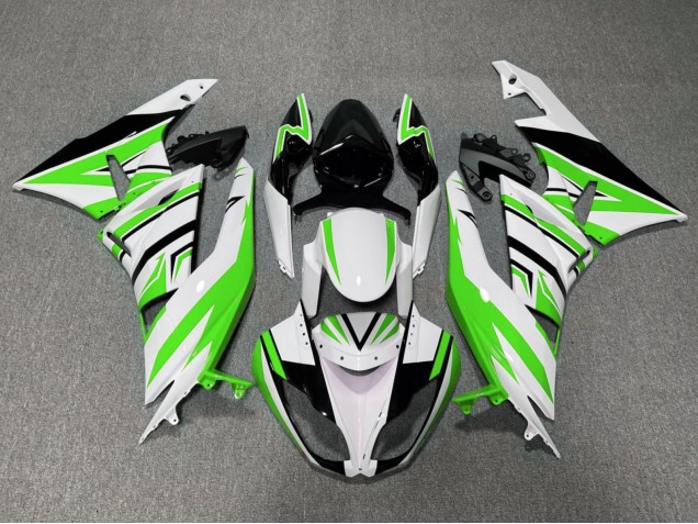 Lojas Carenagem Moto Kawasaki ZX6R 2009-2012 - Branco Verde Preto