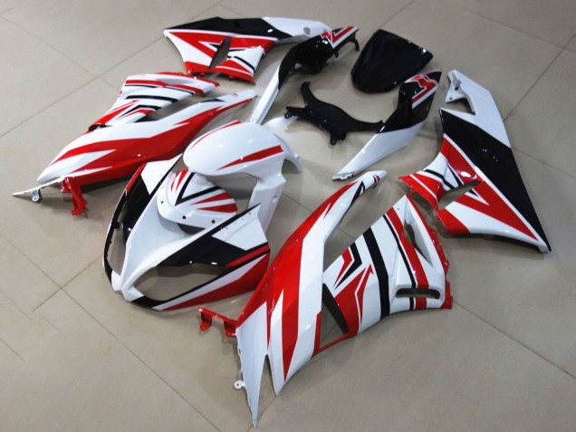 Lojas Carenagens Moto Kawasaki ZX6R 2009-2012 - Branco Vermelho Preto