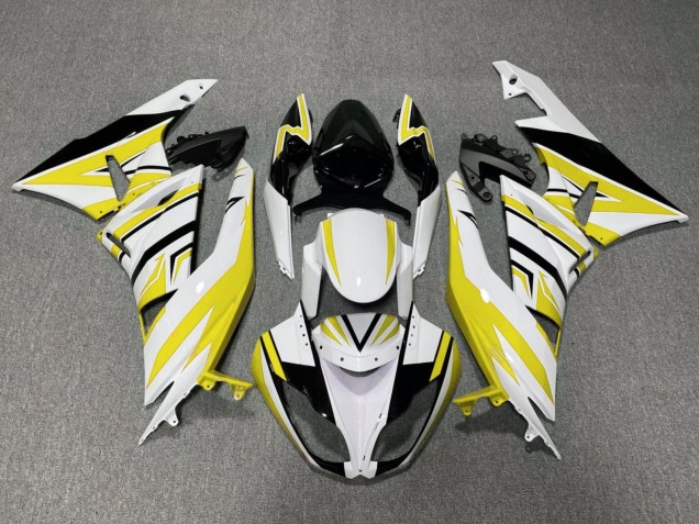 Lojas Carenagens Moto Kawasaki ZX6R 2009-2012 - Branco Amarelo Preto