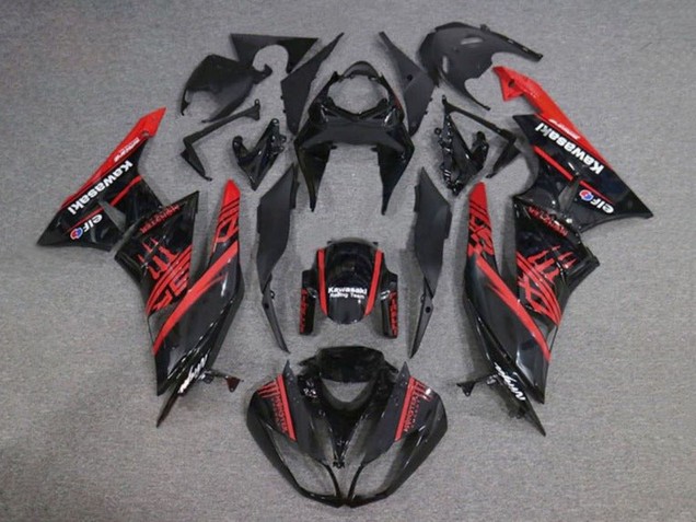 Lojas Carenagens Moto Kawasaki ZX6R 2009-2012 - Preto Brilhante Vermelho Monstro