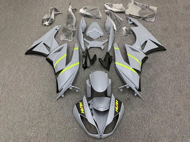 Lojas Carenagens Moto Kawasaki ZX6R 2009-2012 - Cinzento Amarelo Listra