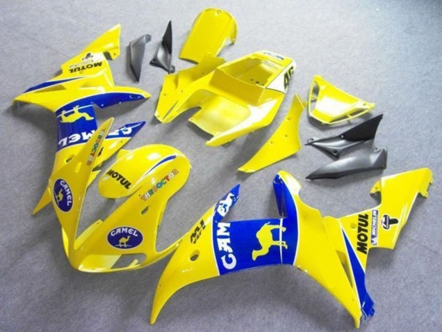 Lojas Carenagens Moto Yamaha YZF R6 2003-2004 - Amarelo Azul Camelo Motul