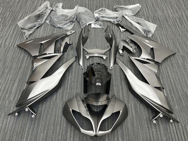 Lojas Carenagens Moto Kawasaki ZX6R 2009-2012 - Prata Fosco Preto