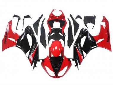 Lojas Carenagem Moto Kawasaki ZX6R 2009-2012 - Vermelho Preto Brilhante