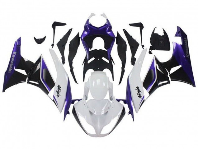Lojas Carenagens Moto Kawasaki ZX6R 2009-2012 - Roxo Branco Preto