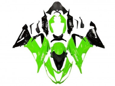 Lojas Kits Carenagem Moto Kawasaki ZX6R 2013-2018 - Verde Preto Brilhante
