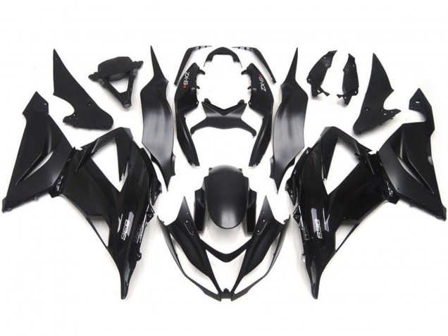 Lojas Kits Carenagem Moto Kawasaki ZX6R 2013-2018 - Preto Brilhante Preto Fosco