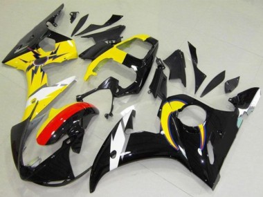 Lojas Carenagens Moto Yamaha YZF R6 2003-2004 - Amarelo Vermelho Preto Brilhante