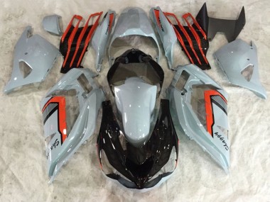 Lojas Carenagens Moto Kawasaki ZX6R 2013-2018 - Nardo Cinzento Vermelho Preto