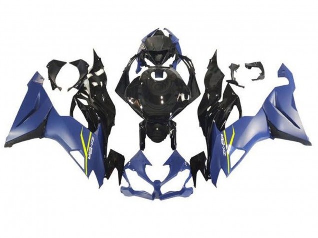 Lojas Carenagens Moto Kawasaki ZX6R 2019-2022 - Matte Azul Preto Brilhante
