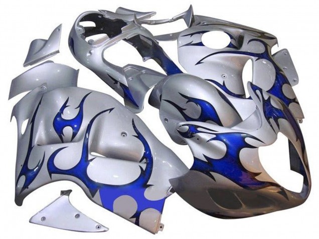 Lojas Carenagens Moto Suzuki GSXR 1300 Hayabusa 1996-2007 - Prata Azul Tribal