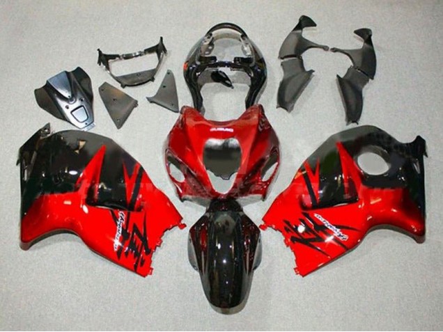 Lojas Carenagens Moto Suzuki GSXR 1300 Hayabusa 1996-2007 - Vermelho Preto Brilhante