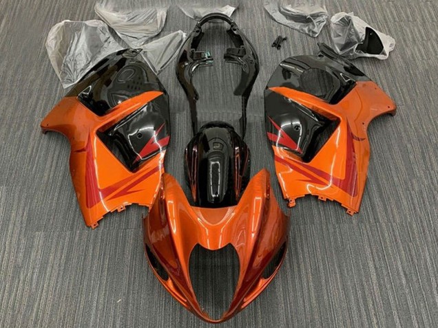 Lojas Carenagens Moto Suzuki GSXR 1300 Hayabusa 1996-2007 - Laranja Preto Vermelho