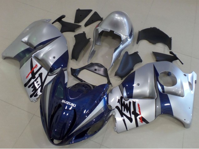 Lojas Carenagens Moto Suzuki GSXR 1300 Hayabusa 1996-2007 - Prata Azul Escuro