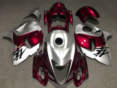 Lojas Carenagens Moto Suzuki GSXR 1300 Hayabusa 2008-2020 - Prata Vermelho Escuro