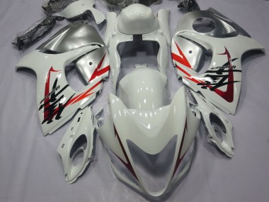 Lojas Carenagens Moto Suzuki GSXR 1300 Hayabusa 2008-2020 - Branco Vermelho Prata