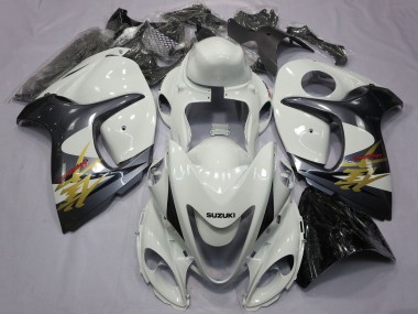 Lojas Carenagens Moto Suzuki GSXR 1300 Hayabusa 2008-2020 - Branco Cinzento Ouro Preto