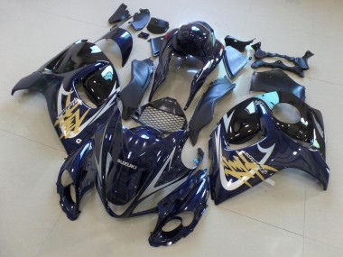 Lojas Carenagens Moto Suzuki GSXR 1300 Hayabusa 2008-2020 - Azul Escuro Preto Ouro Prata