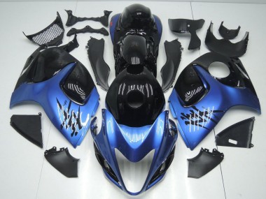 Lojas Carenagens Moto Suzuki GSXR 1300 Hayabusa 2008-2020 - Preto Brilhante Azul Claro