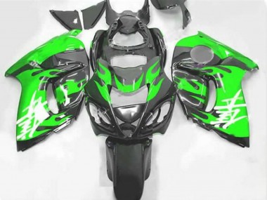 Lojas Carenagens Moto Suzuki GSXR 1300 Hayabusa 2008-2020 - Preto Verde Chama