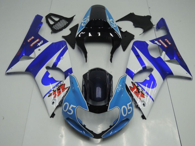 Lojas Carenagens Moto Suzuki GSXR1000 2000-2002 - Azul Branco Preto Brilhante Azul Claro 05