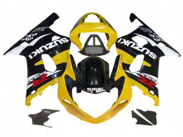 Lojas Carenagens Moto Suzuki GSXR1000 2000-2002 - Amarelo Preto Brilhante Branco Vermelho