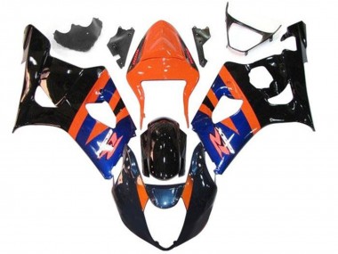 Lojas Carenagens Moto Suzuki GSXR 1000 2003-2004 - Laranja Azul Preto Brilhante